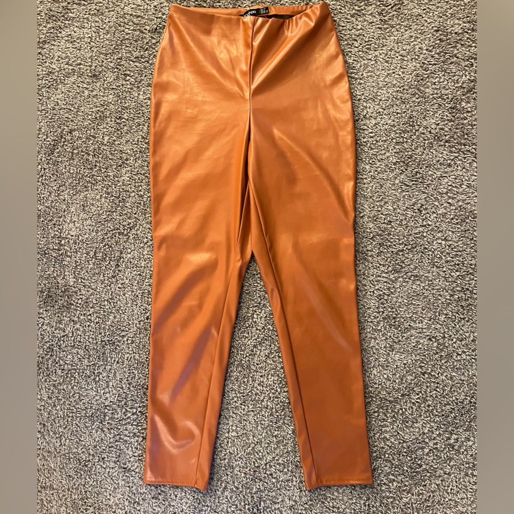 Leather pants, red/brown